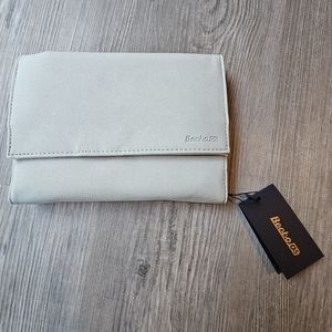 Becko Leather and Flannel Folding Travel Jewelry Organizer